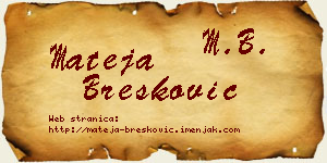 Mateja Brešković vizit kartica